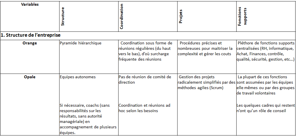 4. 69 Esquisse d'un référentiel d'innovation managériale à partir des travaux de Fréderic Laloux